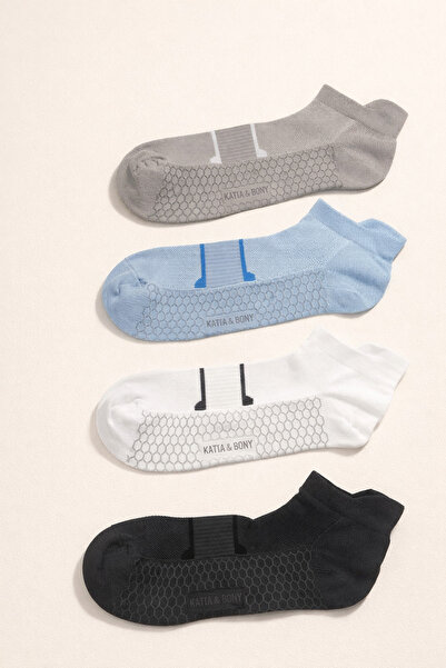 Katia&Bony Men's 4-Piece Patterned Step Socks