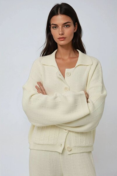 Hiccup Textured knitted cardigan with buttons