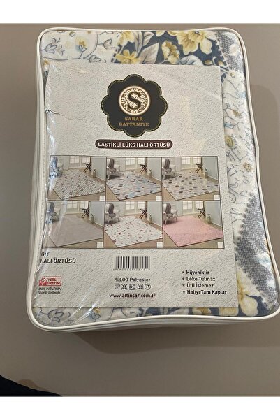 SARAR BATTANİYE LASTİKLİ LÜKS HALI ÖRTÜSÜ