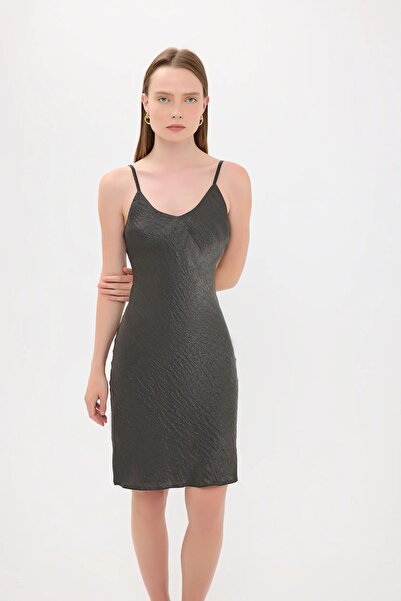 Hiccup Satenden, Kolsuz, A-line Mini Elbise