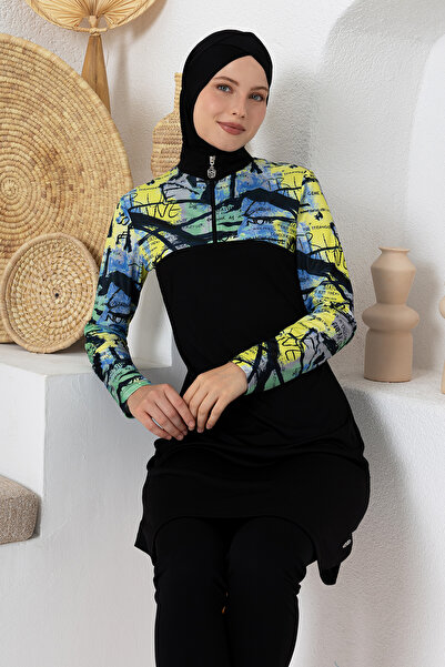 ROZAMAY Tetra ελαστικό ύφασμα Μακρυμάνικο Μαγιό Χιτζάμπ 3114