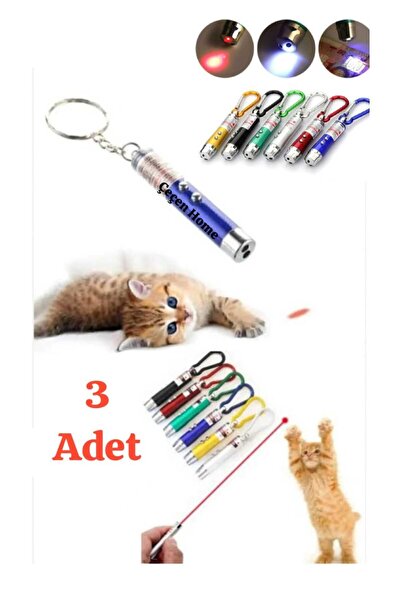 ÇEÇEN HOME 3 bucăți breloc cu laser colorat multifuncțional cu lumină laser j...
