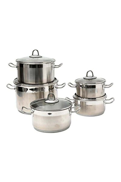 Generic 10-Piece Cookware Set Silver