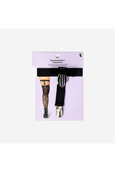 Flying Tiger Copenhagen İskelet Eli Detaylı Siyah Jartiyer