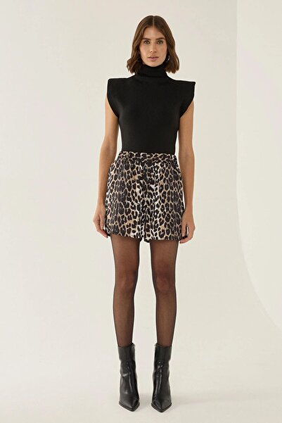 Hiccup Μίνι σορτς με ψηλόμεσο λεοπάρ σχέδιο