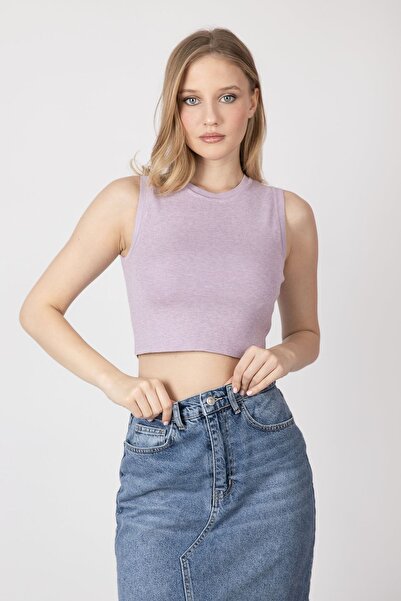 Hiccup Crop top tricotat cu decolteu