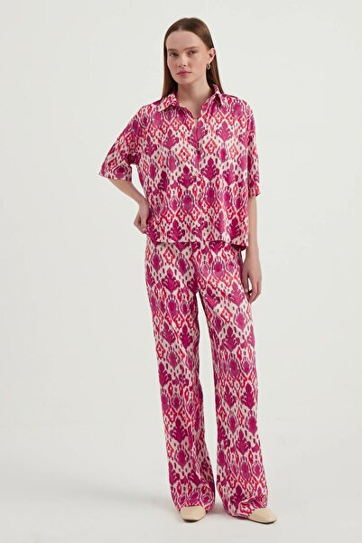 Hiccup High-Leg geometric satin boho pants