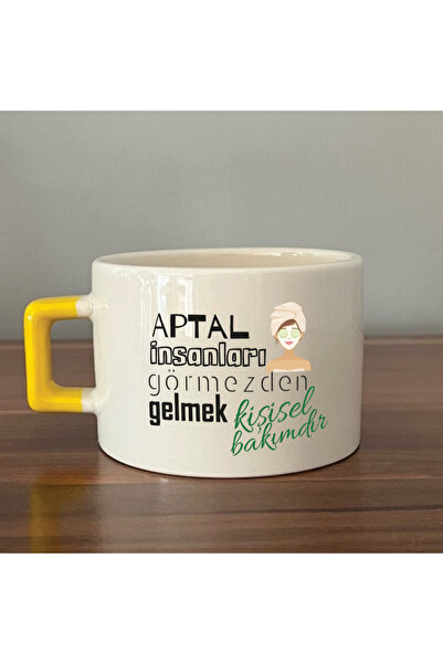 Kırtasiye Ofisi Ignoring  People Yellow Handle Square Laf Slamming Gift Cup M...