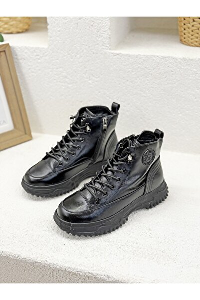 Guja 26K310-13 LASTİK BAĞCIKLI HAKİKİ DERİ SPOR BOT KADIN