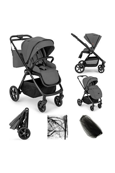 Kidnort Alskar dark gray baby stroller, 6-48 months up to 22 kg, removable bu...