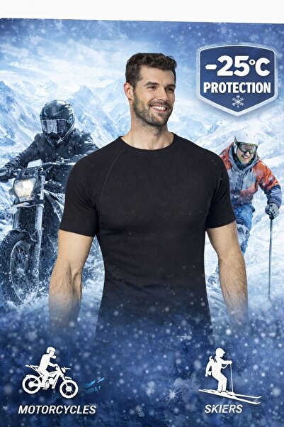 Namaldı Men's Thermal Undershirt Short Sleeve -25 ° C Cold Protection Underwe...