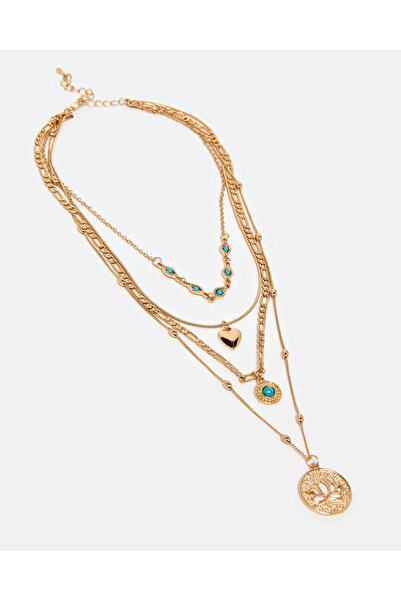 REDTAG Women Gold Embellished Layered Necklace