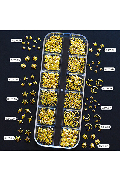 Venalisa 12li Ay Hilal Yıldız Kutup Yıldızı Tırnak Süsleme Nail Art Charm