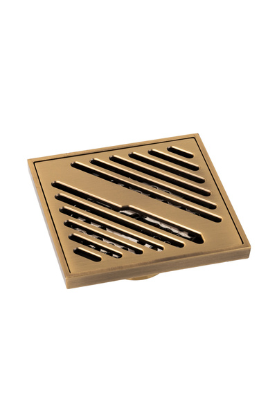 Trendy's Αποχέτευση δαπέδου 10×10 cm, έξοδος 40 mm, αντίκα μπρούντζος