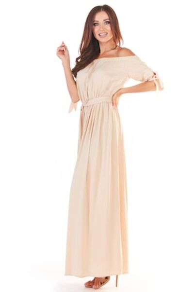 Awama - Dress, Viscose, Beige, S-M INTL