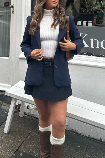 Hiccup Short pleated mid-waist mini skirt with Belt