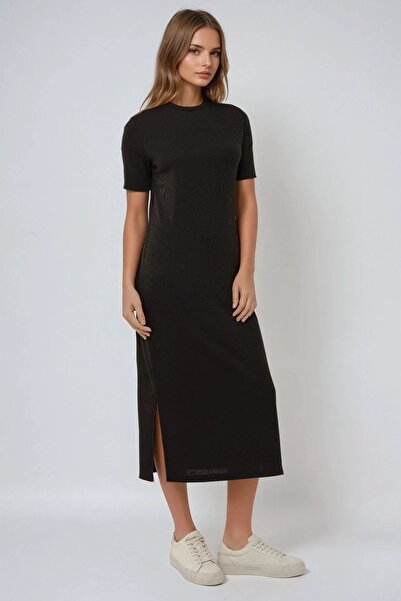 Hiccup Comfortable Fit Crew Neck Maxi Dress