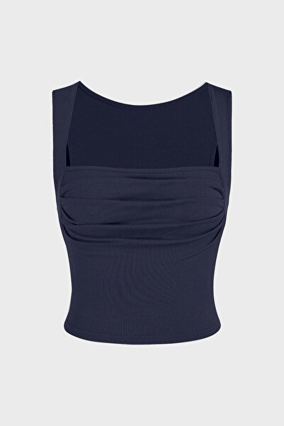 Hiccup Драпирана блуза с квадратно деколте