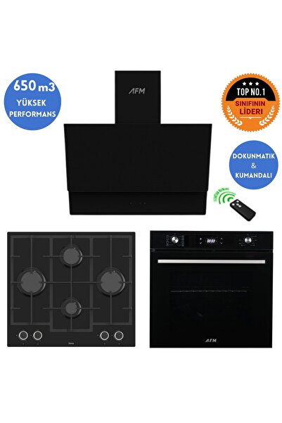 Ferre ve AFM Tech MARKALI / Velvo Turbolu Siyah Dijital Ankastre Set (LN385 +...