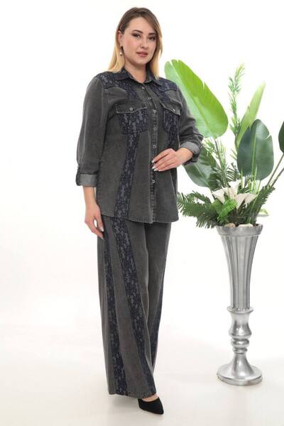 JERFİ Women's Plus Size Two-Piece Suit