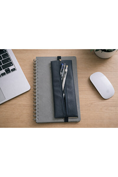 SYAZE حامل أقلام مرن من الجلد الصناعي المدخن - حقيبة أقلام صغيرة بسحاب