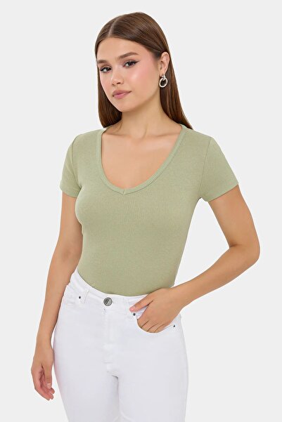 Hiccup Tricou simplu cu mânecă scurtă și decolteu în V