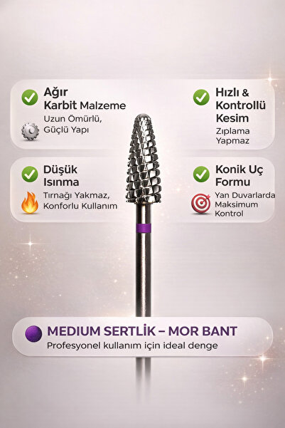 Rulia Professional RULIA Mor Spiral Konik Karbit Freze Ucu – Medium Sertlik –...