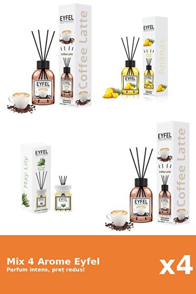 Eyfel Set of 4 Mix Eyfel: 1x Pineapple, 2x Coffee, 1x Lily of the Valley