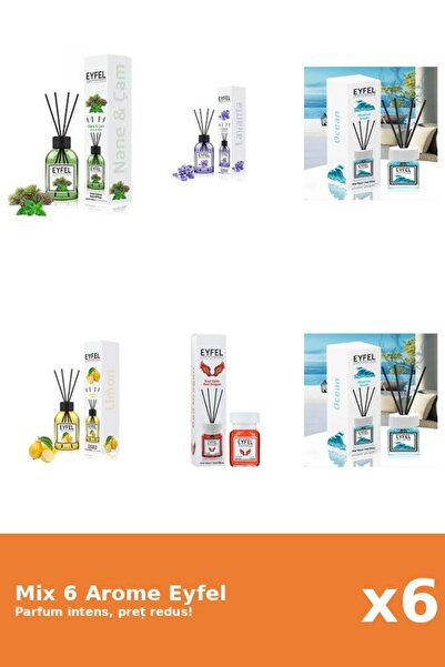 Eyfel Set 6 Mix Eyfel: 1x Lamaie, 1x Lavanda, 2x Ocean, 1x Pin Si Menta, 1x R...