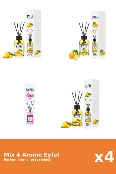 Eyfel Set 4 Mix Eyfel: 2x Ananas, 1x Bubble Gum, 1x Lamaie