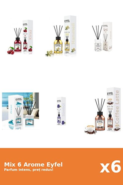 Eyfel Set 6 Mix Eyfel: 1x Bumbac, 1x Cafea, 1x Cirese, 1x Mana Maicii Domnulu...