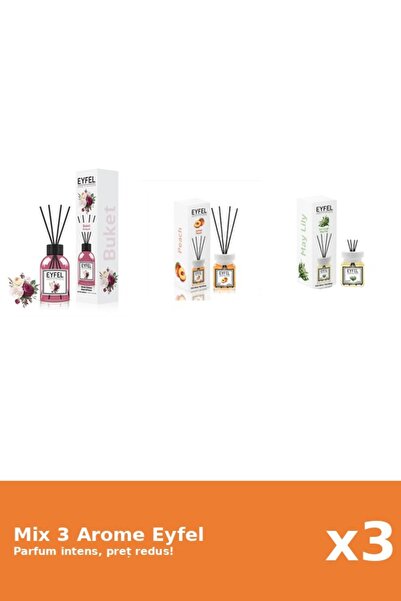 Eyfel Set 3 Mix Eyfel: 1x Bouquet, 1x Lacramioare, 1x Piersica