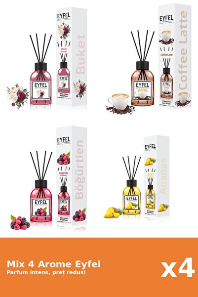 Eyfel Set 4 Mix Eyfel: 1x Ananas, 1x Bouquet, 1x Cafea, 1x Fructe De Padure