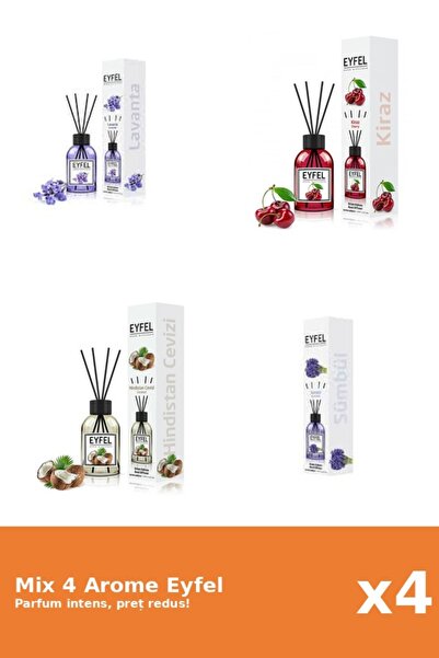 Eyfel Set 4 Mix Eyfel: 1x Cirese, 1x Lavanda, 1x Nuca De Cocos, 1x Zambile