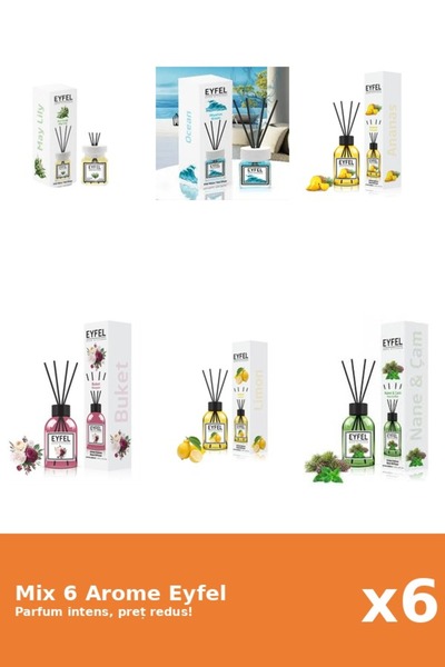 Eyfel Set 6 Mix Eyfel: 1x Ananas, 1x Bouquet, 1x Lacramioare, 1x Lamaie, 1x O...