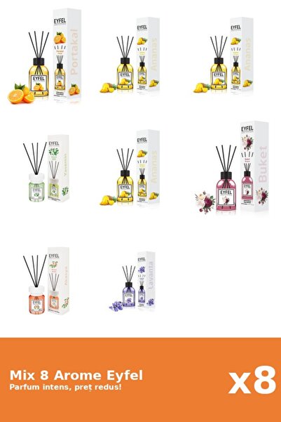 Eyfel Set 8 Mix Eyfel: 1x Acacia, 3x Ananas, 1x Bouquet, 1x Iasomie, 1x Lavan...