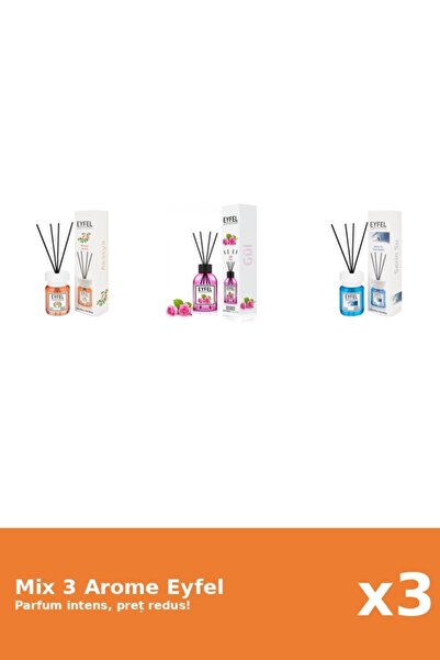 Eyfel Set 3 Mix Eyfel: 1x Acacia, 1x Cool Water, 1x Trandafir