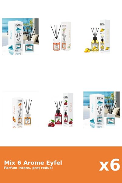 Eyfel Set 6 Mix Eyfel: 1x Acacia, 1x Ananas, 1x Cirese, 2x Ocean, 1x Piersica