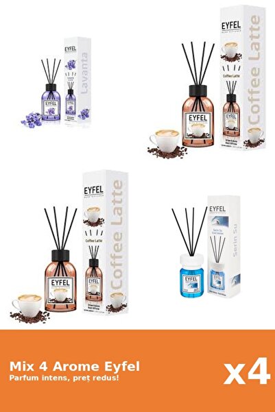 Eyfel Set 4 Mix Eyfel: 2x Cafea, 1x Cool Water, 1x Lavanda