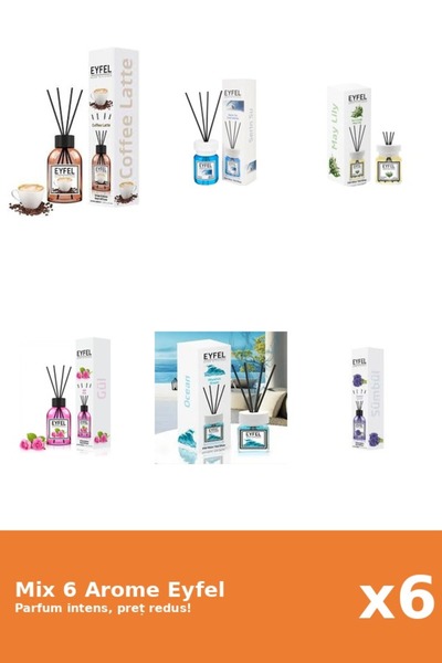 Eyfel Set 6 Mix Eyfel: 1x Cafea, 1x Cool Water, 1x Lacramioare, 1x Ocean, 1x ...