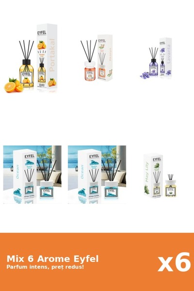 Eyfel Set 6 Mix Eyfel: 1x Acacia, 1x Lacramioare, 1x Lavanda, 2x Ocean, 1x Po...