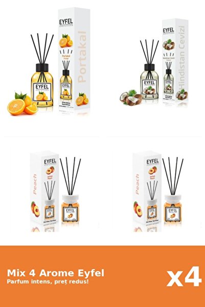 Eyfel Set 4 Mix Eyfel: 1x Nuca De Cocos, 2x Piersica, 1x Portocala