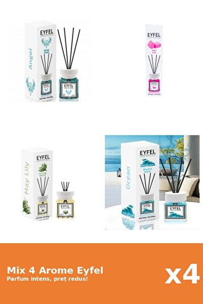 Eyfel Set 4 Mix Eyfel: 1x Angel, 1x Bubble Gum, 1x Lacramioare, 1x Ocean