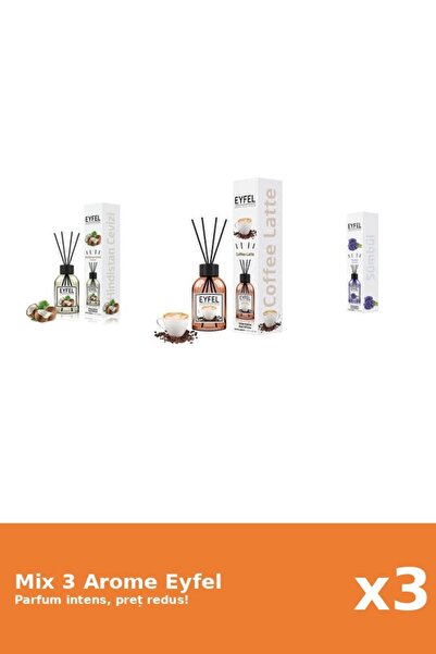 Eyfel Set 3 Mix Eyfel: 1x Cafea, 1x Nuca De Cocos, 1x Zambile