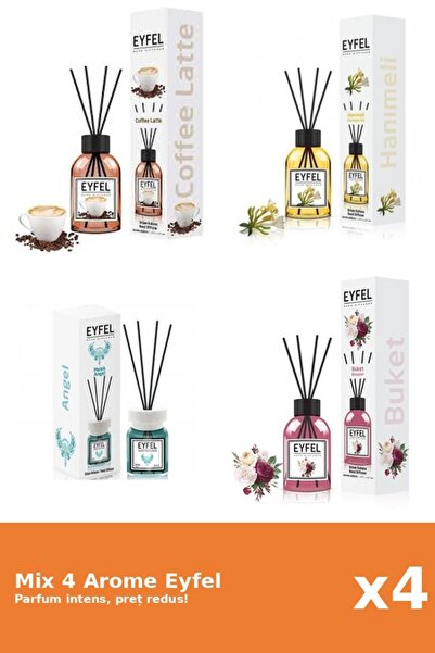 Eyfel Set 4 Mix Eyfel: 1x Angel, 1x Bouquet, 1x Cafea, 1x Mana Maicii Domnului