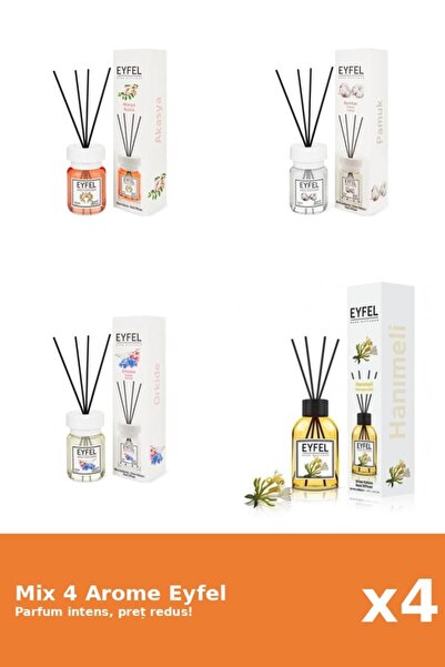 Eyfel Set 4 Mix Eyfel: 1x Acacia, 1x Bumbac, 1x Mana Maicii Domnului, 1x Orhidee