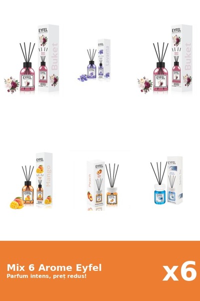 Eyfel Set 6 Mix Eyfel: 2x Bouquet, 1x Cool Water, 1x Lavanda, 1x Mango, 1x Pi...