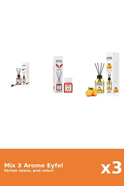 Eyfel Set 3 Mix Eyfel: 1x Portocala, 1x Red Dragon, 1x Vanilie