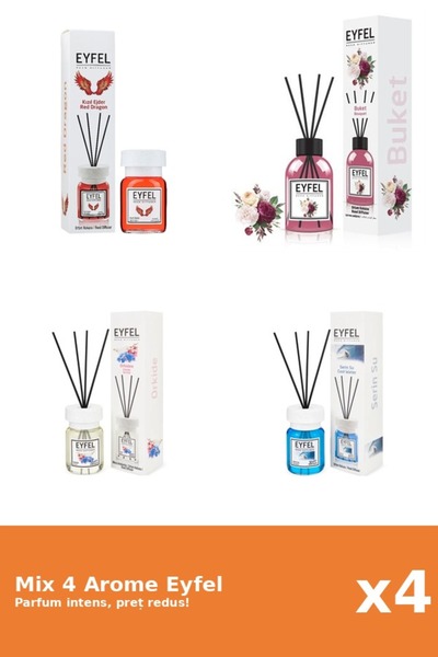 Eyfel Set 4 Mix Eyfel: 1x Bouquet, 1x Cool Water, 1x Orhidee, 1x Red Dragon