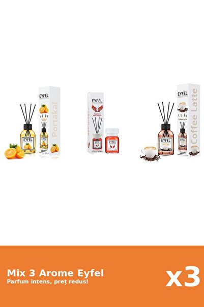 Eyfel Set 3 Mix Eyfel: 1x Cafea, 1x Portocala, 1x Red Dragon